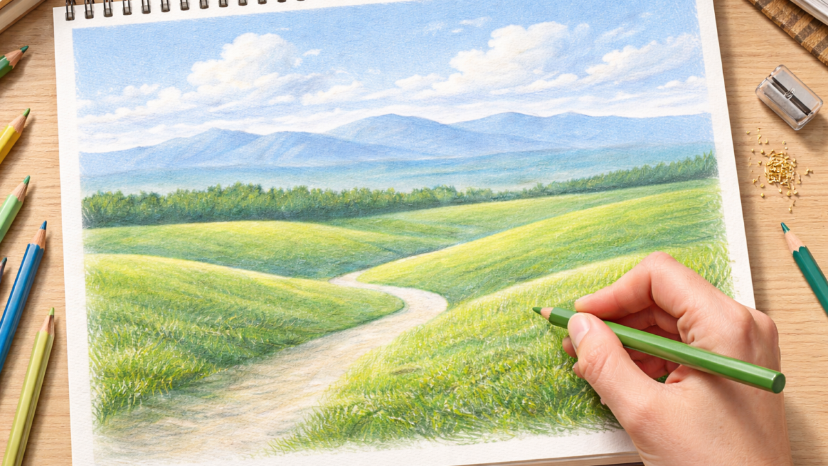 How to Draw a Colored Pencil Landscape in 6 Easy Steps